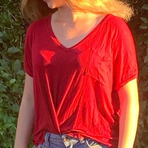 Red and black and white loose shirts